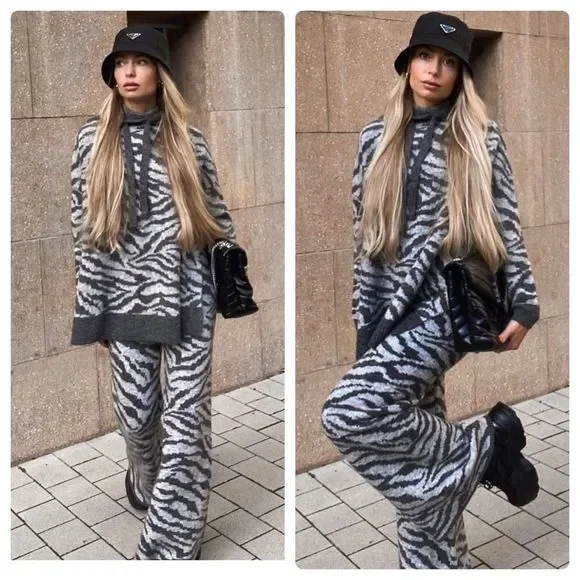 Co-ord Zara SET Wool Alpaca Sweater and Pants - Picture 1 of 9